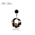 Hot Selling New Fashion Black Brown Geometric Round Lady Earrings